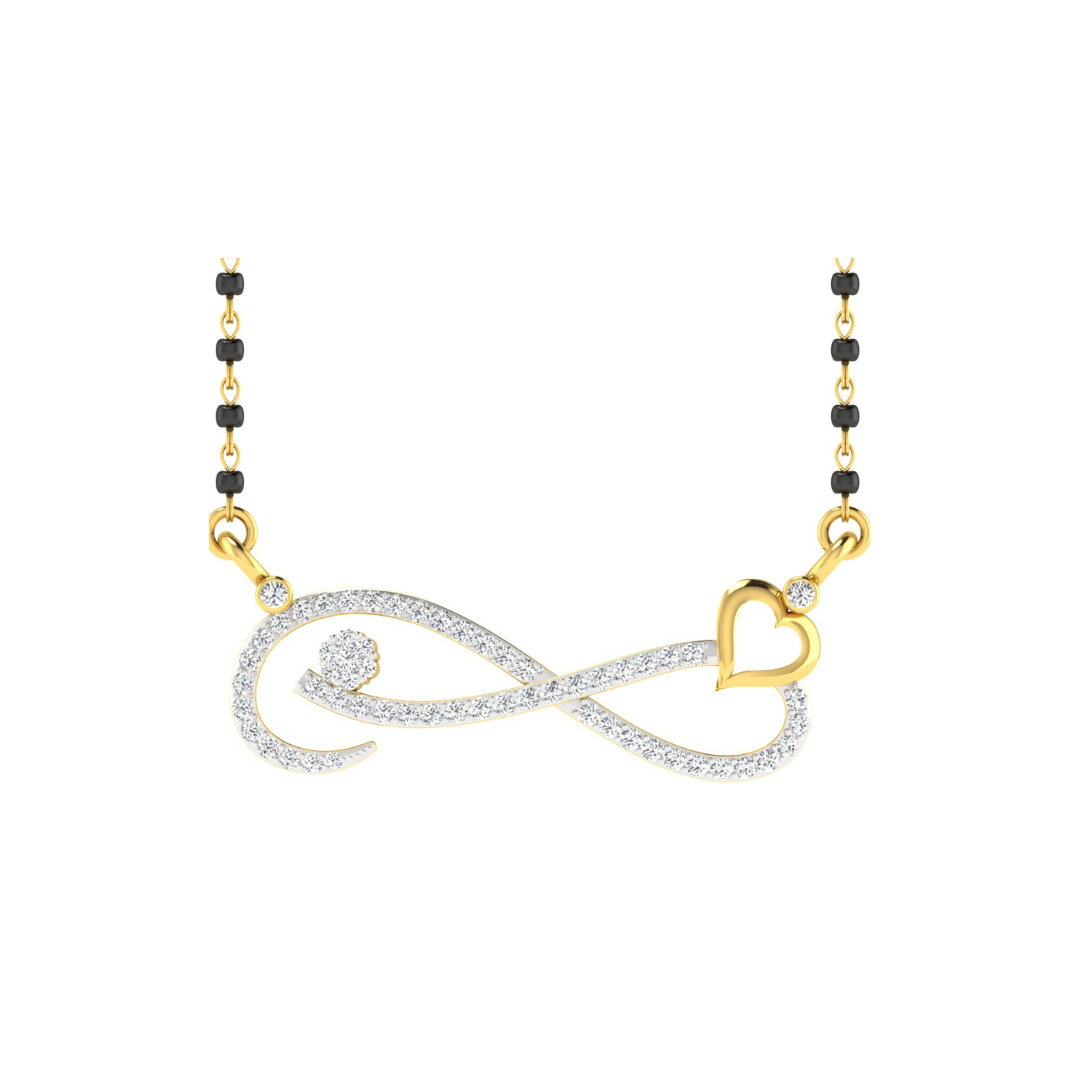 Nidal Jewels | Diamond Infinity Heart Gold and Diamond Mangalsutra Set